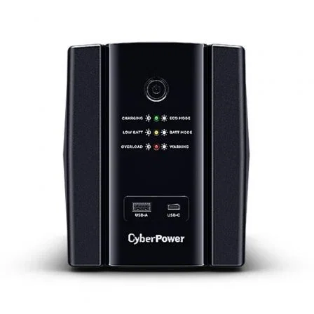 Cyberpower UT1500EG SAI Línea Interactiva - 1500VA/900W - Torre con 4 Salidas Schuko, AVR, Filtrado EMI, USB-C y USB-A, Compatible con Generador